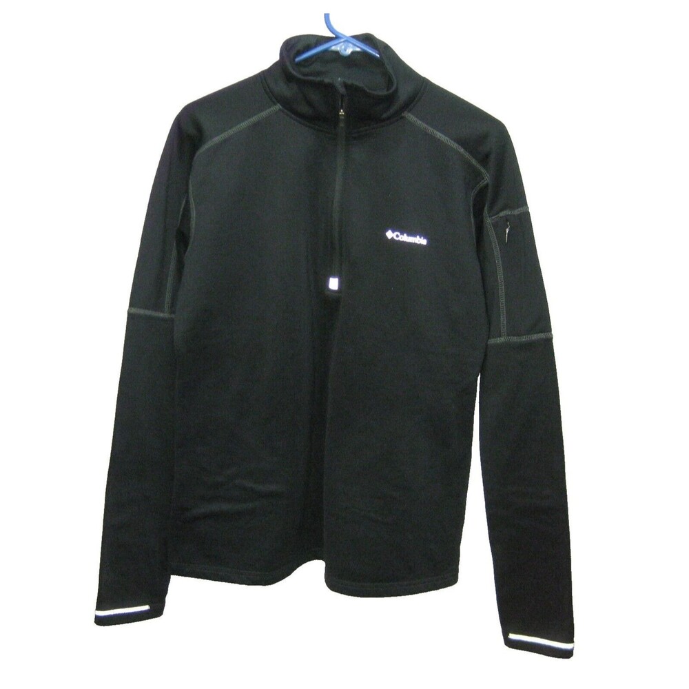 COLUMBIA Womens (Size Large) Black Athletic 1/4 Zip Reflective Running Top Shirt